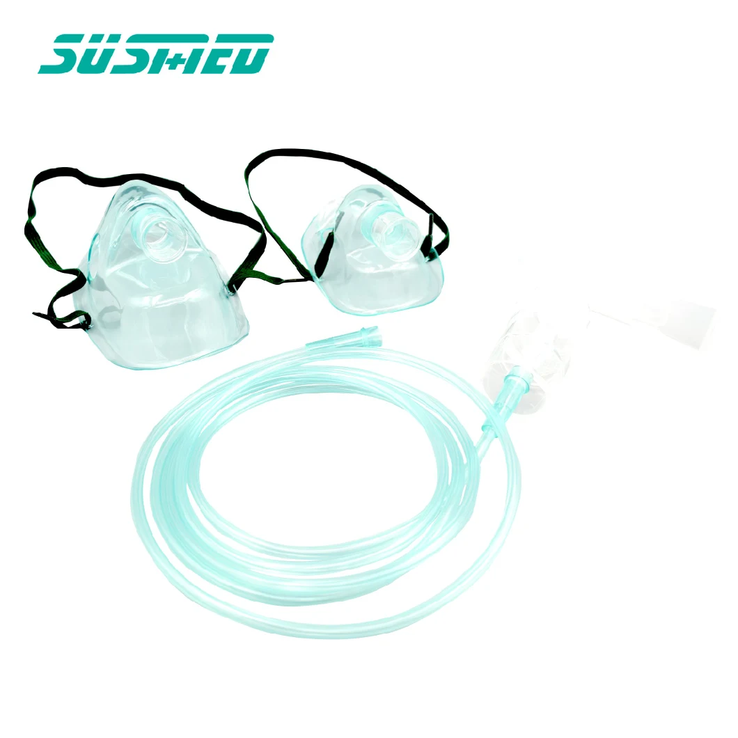 CE ISO Approved Medical PVC Disposable Oxygen Face Mask with Tubing