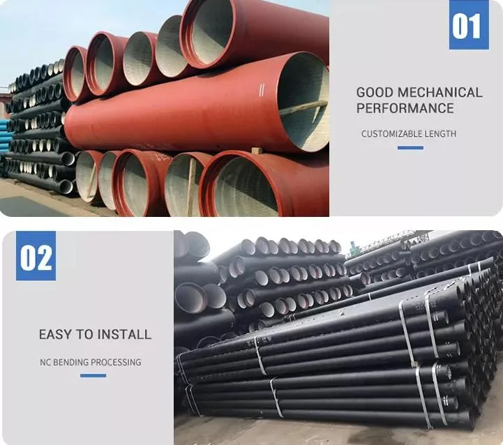 C40 C25 C30 K9 Class China 3inch 8inch 10inch 1200mm Drinking Water Drainage Supply China Ductile Cast Iron Pipe Tube