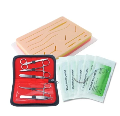 Kit de entrenamiento de sutura portátil Kit de práctica quirúrgica de suturas Kit de práctica de sutura de suministros médicos