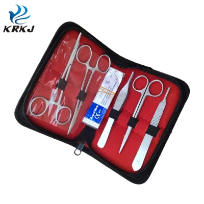 Kit de práctica de sutura veterinaria de instrumentos quirúrgicos de acero inoxidable de 10 piezas