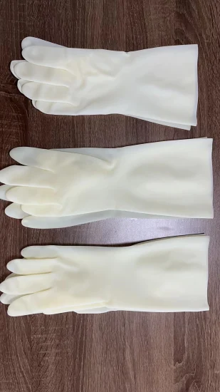 Guantes blancos de nitrilo de categoría alimenticia del fabricante de Xinyue resistentes a la abrasión fuerte
