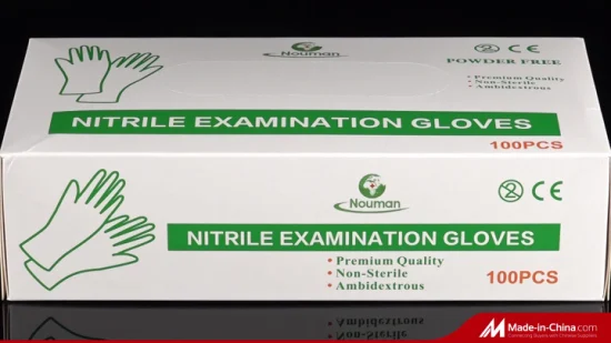 Guantes desechables de nitrilo aprobados por la FDA y CE sin polvo para examen de fábrica