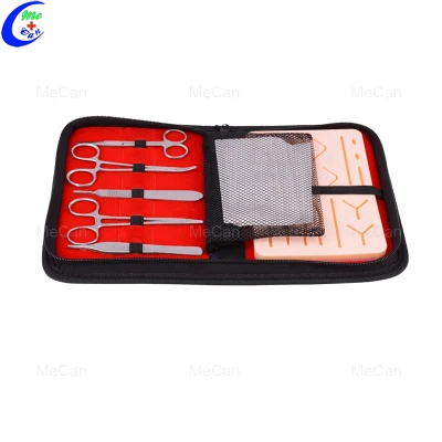 Bolsa de kit de práctica de sutura de entrenamiento quirúrgico médico con 5 herramientas y almohadilla